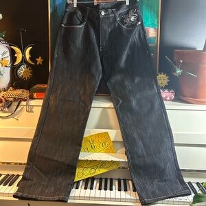 Delf Trading Imperious Jeans Mens 36”X32" Embroidery Goth Skater Vintage Y2K